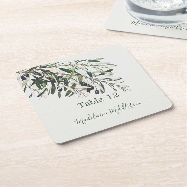 Ställe Escort Namn som ligger på italienska Olive  Underlägg Papper Kvadrat (Vinklad)