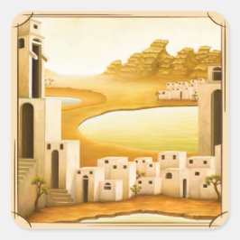 "Ställe" - Mellan östern / orienterad målning för  Fyrkantigt Klistermärke