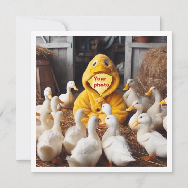 Ställe mitt ansikte i bild, ankor och barnkort kort (Framsida)