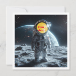 Ställe mitt ansikte i bild, astronaut, rymden kort