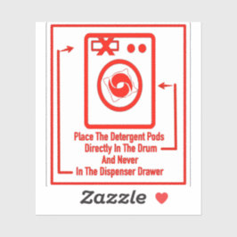 "Ställe Poder direkt in" Laundromat Red Overlay Klistermärken