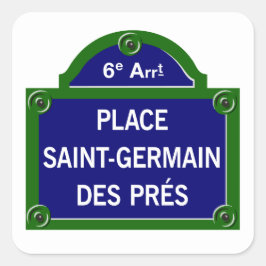 Ställe Saint-Germain des Pres, Paris Street Sign Fyrkantigt Klistermärke