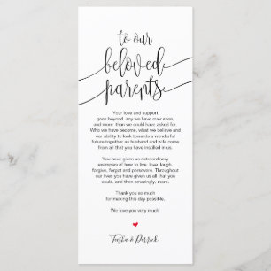 Ställe ställer in tackkort för älskade föräldrar program