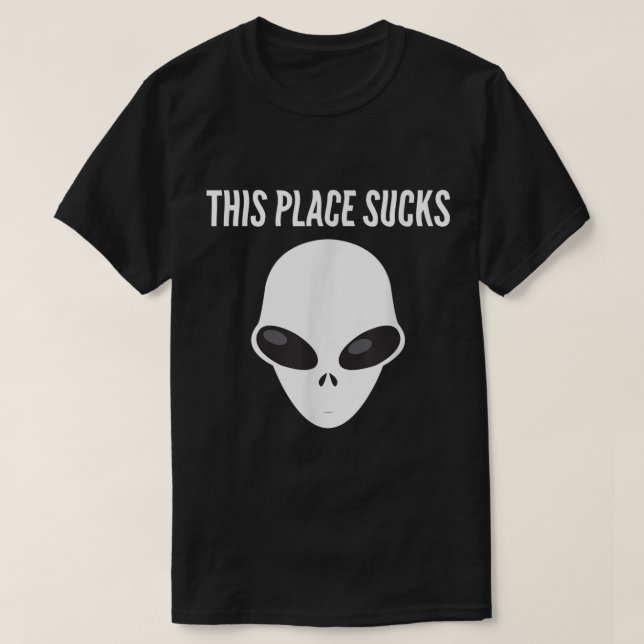 Ställe suger Alien Head Utomjordingars Lazy Hallow T Shirt (Design framsida)