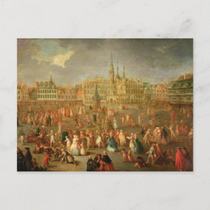 Ställe under Mardi Gras, Cambrai, 1765 Vykort