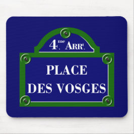 Ställedes Vosges, den Paris gatan undertecknar Musmatta