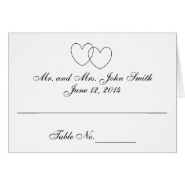 Ställekort "för Interlocking hjärtor" OBS Kort