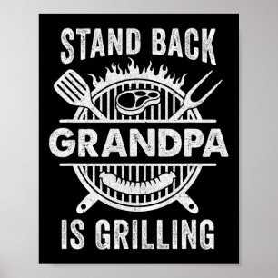 Stället Ck Grandpa är Grilling Funny Bbq Fars dag Poster