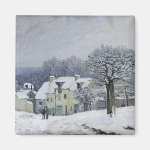 Stället du Chenil på Marly-le-Roi, snö, 1876 Magnet