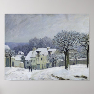 Stället du Chenil på Marly-le-Roi, snö, 1876 Poster