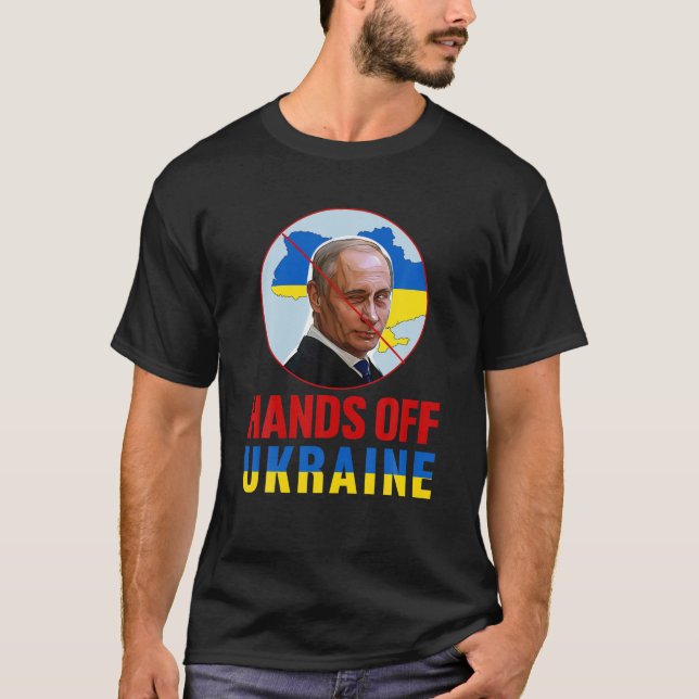 Stället mot Krig-Putin är avstängt med Ukrainas lu T Shirt (Framsida)