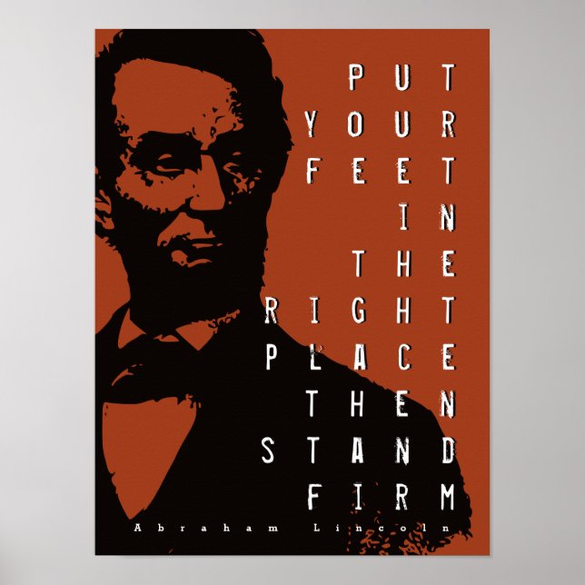 Ställets fasta motiv, citat Abraham Lincoln Poster (Framsidan)