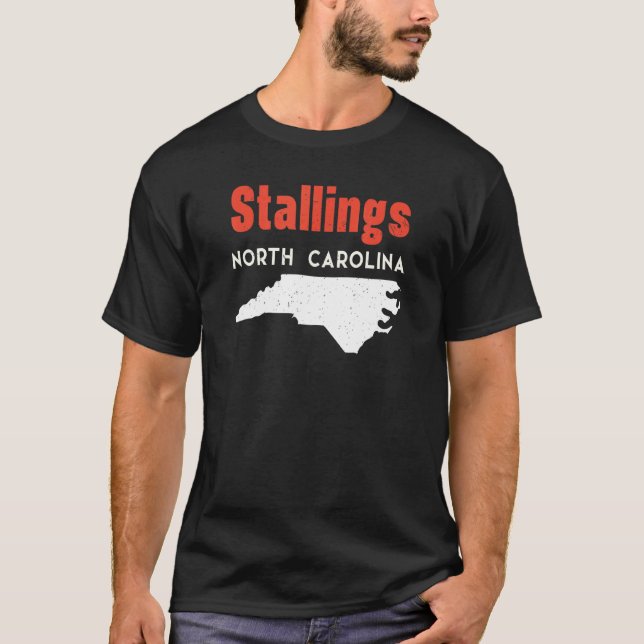 Stallings North Carolina USA State America Travel T Shirt (Framsida)