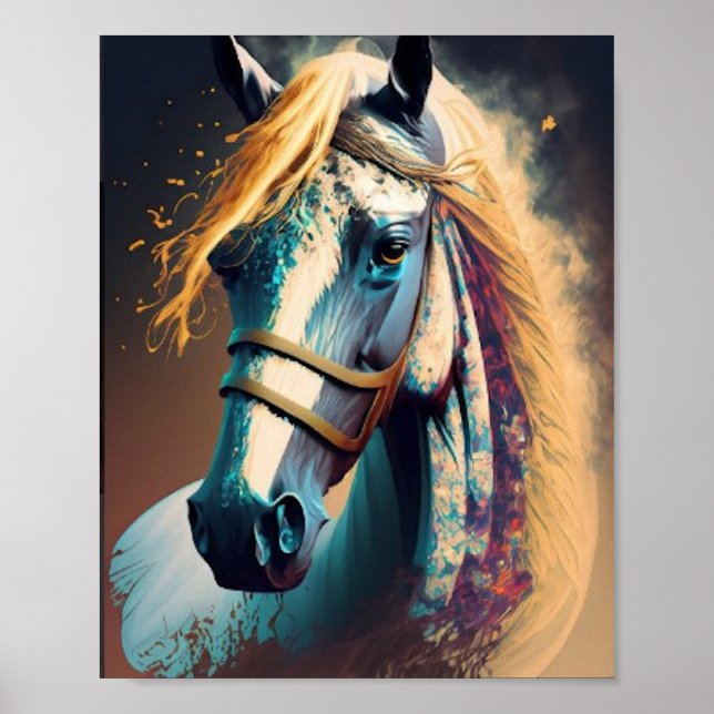 Stallion Abstrakt Art Poster (Framsidan)