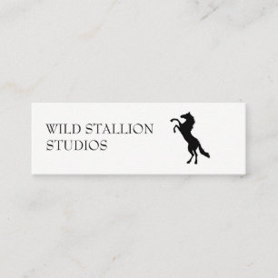 Stallion grått-bakgrund mini visitkort
