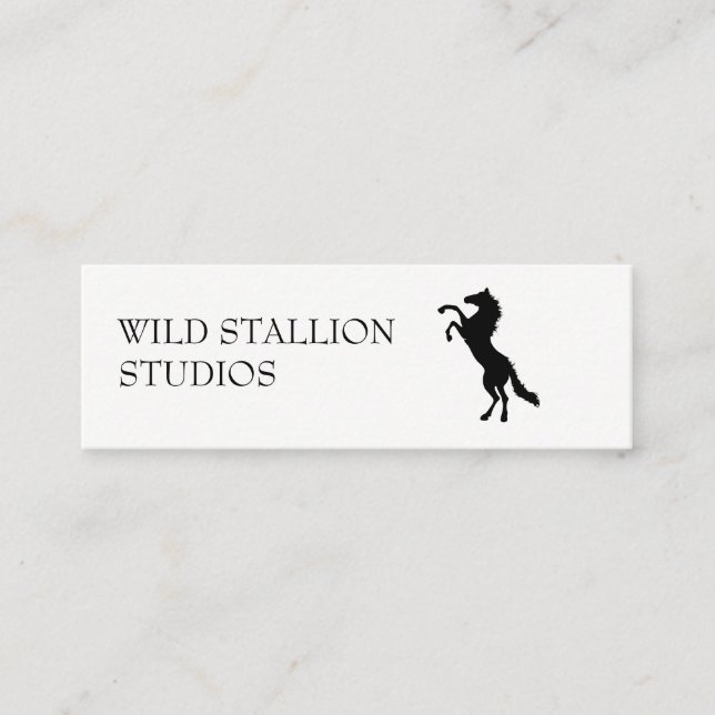 Stallion grått-bakgrund mini visitkort (Framsida)