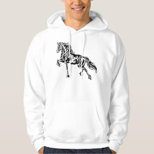 Stallion Horse Motif Elegant Mane Animals färgstar Hoodie