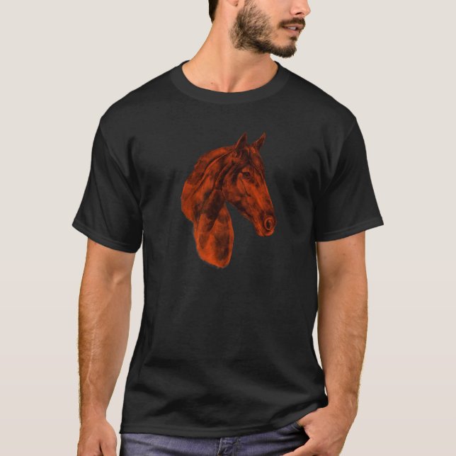 Stallion Mare Foal Stable Pub T Shirt (Framsida)