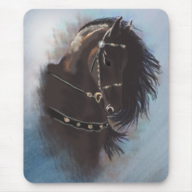 Stallion Porträtt - Mousepad Musmatta (Framsidan)