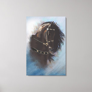 Stallion Porträtt - Wrapped Canvas