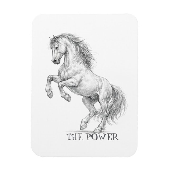 Stallions Kraft | Majestätisk Hästgrafik Magnet (Vertikal)