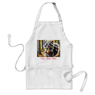 Ställning av hösten för cute Kawaii stil Raccoon Förkläde
