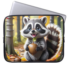 Ställning av hösten för cute Kawaii stil Raccoon Laptop Fodral