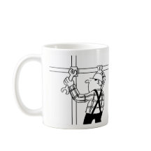 Ställningsbyggare Tecknad Kaffe Mugg