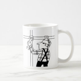 Ställningsbyggare Tecknad Kaffe Mugg