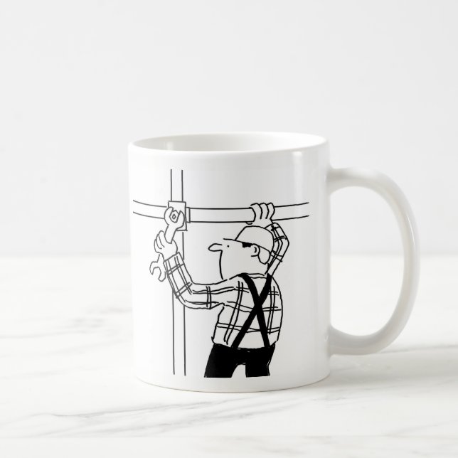 Ställningsbyggare Tecknad Kaffe Mugg (Höger)