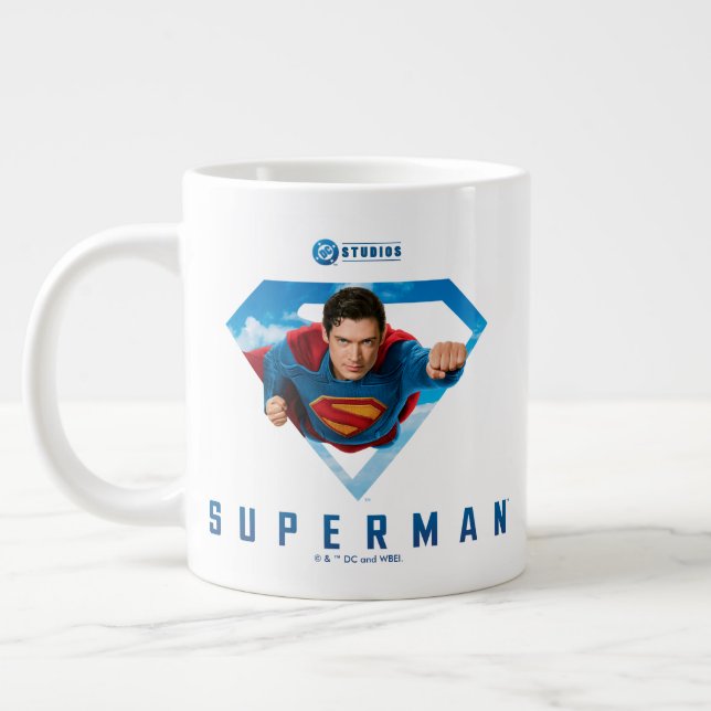 Stålmannen på flygplanet jumbo mugg (Vänster)