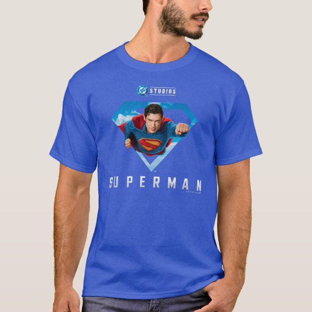 Stålmannen på flygplanet t shirt (Framsida)