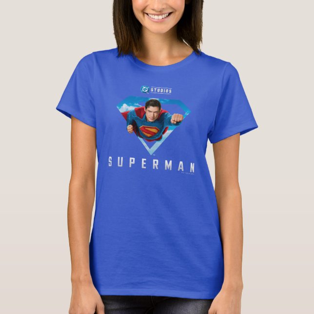 Stålmannen på flygplanet t shirt (Framsida)