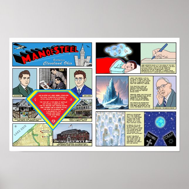 Stålmannen Poster Eerie Sjö Erie Officiell Merch (Framsidan)