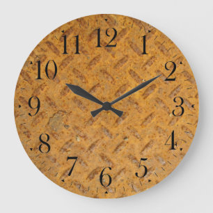 Stålpläterad väggklocka med Metall-utseende