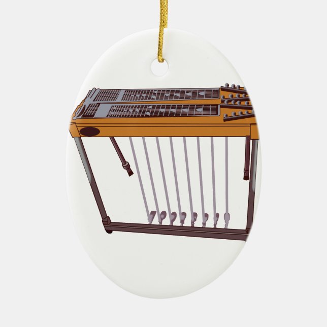 Stålsätta gitarren julgransprydnad keramik (Framsidan)