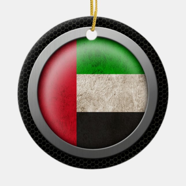 Stålsätta kopplar ihop den grafiska United Arab Julgransprydnad Keramik (Framsidan)