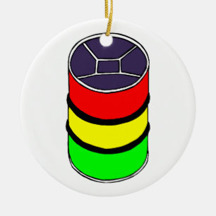 Stålsätta panorerar Rasta färger stålsätter Julgransprydnad Keramik