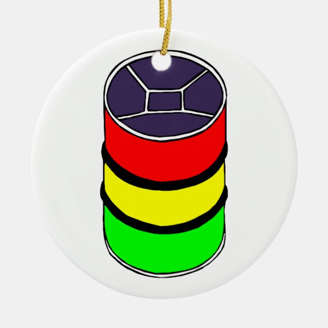 Stålsätta panorerar Rasta färger stålsätter Julgransprydnad Keramik (Framsidan)