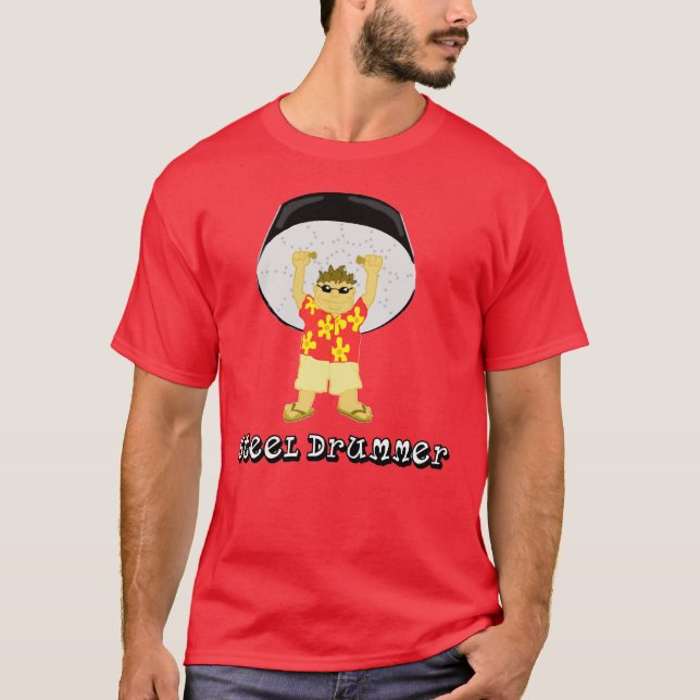 Stålsätta trummar manen t-shirt (Framsida)