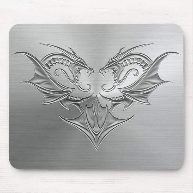 Stålsätta tvilling- drakar musmatta (Framsidan)
