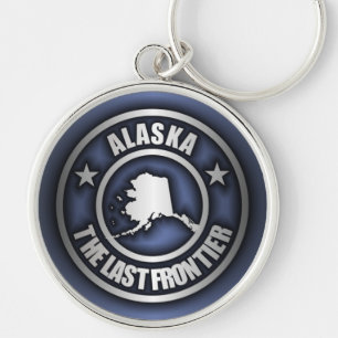 "Stålsätter Alaska" Keychains Rund Silverfärgad Nyckelring