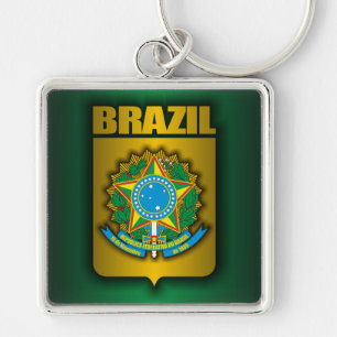 "Stålsätter brasilianen" Keychains Fyrkantig Silverfärgad Nyckelring