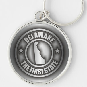 "Stålsätter Delaware" Keychains Rund Silverfärgad Nyckelring