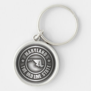 "Stålsätter Maryland" Keychains Rund Silverfärgad Nyckelring