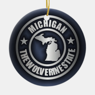 "Stålsätter Michigan" dekorativa prydnadar (blå Julgransprydnad Keramik