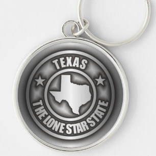 "Stålsätter Texas" Keychains Rund Silverfärgad Nyckelring