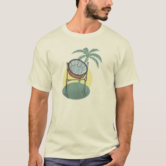 ståltrumma och palmtree-design t shirt (Framsida)