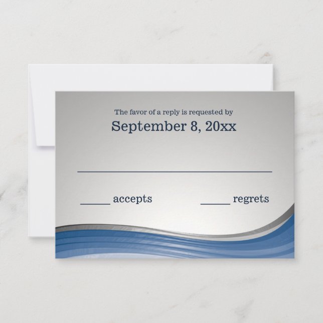 Stålvågsblått och Silver-svar OSA Kort (Framsida)