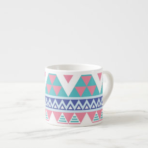Stam- aztec färgrikt mönster espressomugg
